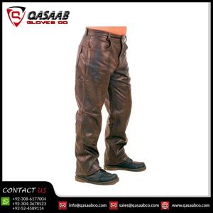<b>Men</b> Leather Motorcycle Track Pants Armored Racing Streetwear Biker Pants CE Protective <b>Motorbike</b> Riding <b>Trousers</b> - Product Image 3
