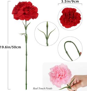 Wholesale Real Touch <b>Artificial</b> <b>Flowers</b> Carnation Floral Arrangement for Home Decor Carnation for Parties Wedding - Product Image 2