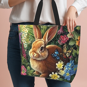 The Feast of <b>Easter</b> Bunny Festival Theme Canvas <b>Bag</b> 12x13in Blank Canvas Custom Canvas <b>Bag</b> Heat Transfer Printing - Product Image 3