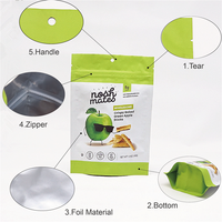 Op maat gemaakte plastic zakken, Mylar zakken, voedselveilige zakken met gemakkelijke ritssluiting, vochtbestendig, staande zakken voor noten en gedroogd fruit