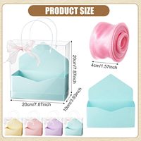 Boîtes cadeaux fleuries, cadres photo, sacs enveloppes, poignées en plastique transparent, rubans pour la fête des mères, mariage, enterrement de vie de jeune fille, anniversaire