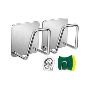 Support adhésif pour éponges de cuisine, organiseur de rangement pour évier, accessoires de cuisine en acier inoxydable - Product Image 4