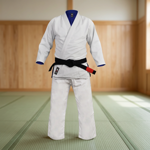 Uniformes de Judo Blancos Bordados con Serigrafía Unisex para Adultos Poliéster/Algodón Bhutta Enterprises BE-3208 - Product Image 2