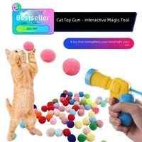 Jouet interactif pour chat : pistolet lanceur de balles en peluche silencieux et très élastique, anti-ennui, avec tige de stimulation en fourrure