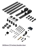 Porte coulissante pliante double à roulettes, style américain moderne et épuré, pour salon et cuisine, avec rail, pour l'intérieur et l'extérieur