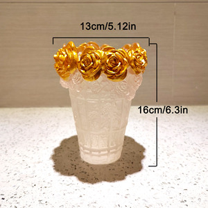 2025 एक टुकड़ा खिलने वाली संपत्ति क्रिस्टल वेज़ गोल्ड फूल क्लस्टर ग्लास सजावटी घर सजावट क्रिसमस आदर्श उपहार दोस्त परिवार - Product Image 5