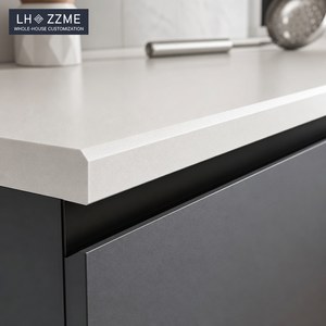 LHOZZME Custom L Shaped Modular <strong>Kitchen</strong> Cabinet Set ENF Eco Plywood Countertop Quartz Matte PET Door Panel <strong>Kitchen</strong> <strong>Cupboard</strong> - Product Image 2