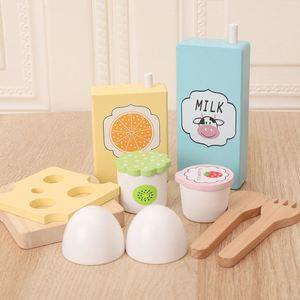 Ensemble de jouets de simulation de cuisine pour enfants, en bois, avec fruits, légumes et hamburgers, pour jeux de rôle - Product Image 4