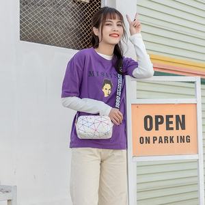 New Arrival Women's Autumn Fashionable Geometric Print PU Material Messenger Shoulder Bag <b>Camera</b> <b>Strap</b> Colorful Letter Design - Product Image 2