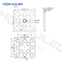 HONJU Lentille optique LED pour extérieur, indice de protection IP65, angle de faisceau de 90 degrés, taille personnalisée, conception à haute transmission, compatible avec les LED 5050