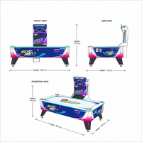 Table de hockey sur air commerciale 2 joueurs, machine de jeu de sport d'intérieur à monnayeur avec éclairage LED, machine de jeu parent/enfant