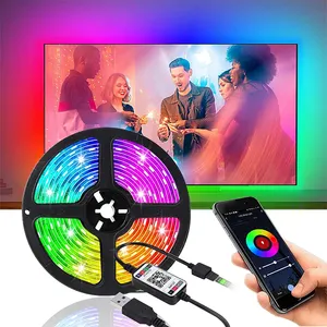 颜色变化的USB 5v蓝色tooh Led灯带智能应用程序控制RGB LED灯带用于电视家庭派对