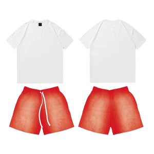 <span class=keywords><strong>Tuta</strong></span> da jogging con Logo ricamato personalizzato <span class=keywords><strong>tuta</strong></span> sportiva sportiva <span class=keywords><strong>tuta</strong></span> <span class=keywords><strong>pantaloncini</strong></span> taglie forti 2 pezzi T-Shirt e <span class=keywords><strong>pantaloncini</strong></span> da uomo - Product Image 3