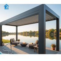 Pergola électrique de luxe Sweet Home en aluminium et PVC, toit à lamelles réglables, imperméable, éclairage LED, écologique, durable, pour usage extérieur