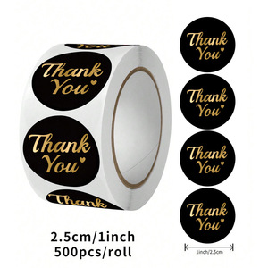 Rouleau d'étiquettes autocollantes irisées rondes avec citation positive de remerciement, 500 pièces, 2,5 cm, imperméables, auto-adhésives pour l'emballage des petites entreprises - Product Image 2