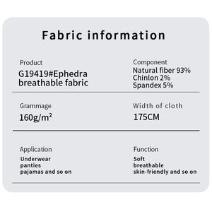 Tela Jersey de Alta Calidad, 160GSM, 93% Fibra Natural, 5% Spandex, Transpirable, Antibacteriana, para Ropa Interior, Trajes de Baño y Bragas - Product Image 3