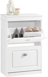 <strong>Shoe</strong> Rack Cabinet 2 Flip Drawers, Slim <strong>Shoe</strong> Storage Unit for Hallway, Entryway, Corridor, <strong>Small</strong> Spaces Wooden <strong>Cupboard</strong> White - Product Image 2