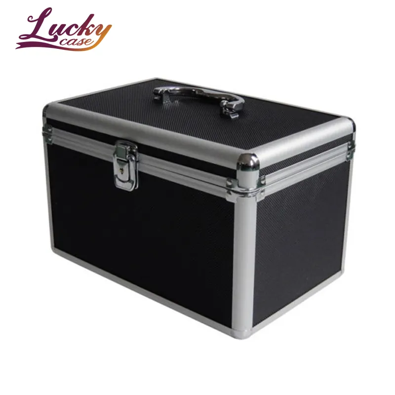 Zwart Aluminium Cd Dvd Dj Opslag Flight Case Genummerde Box 70 Afsluitbare Aanpassen Aluminium Doos Hoge Kwaliteit Afsluitbare Case