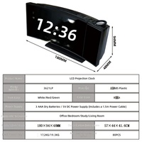 Batteriebetriebene LED-Digital-Projektionsuhr mit USB-Ladeanschluss und Kalendern - Direkt vom Hersteller