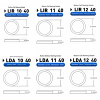 Kustomisasi Pabrik Baterai Kancing Lithium-ion Lidea LIR1040 LIR1140 LIR1240 LDA1040 LDA1140 LDA1240 untuk Jam Tangan Pintar