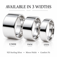 Bagues Simples en Véritable Argent Sterling 925 pour Femmes et Hommes, Fini Poli Brillant, Coupe Confortable, Idéales pour Alliances et Amoureux