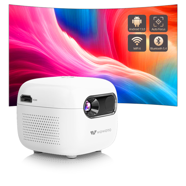 WOWOTO Ultra HD Smart Compact Small Projector Android Video Interactive Mobile Cinema Home LED Proyector for Tablet