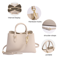 Sac à main en cuir PVC tendance à deux poignées avec doublure en cuir véritable et fermeture éclair, idéal pour les voyages, les affaires et les sorties.