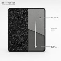 Tapis de souris pour configuration de bureau minimaliste, motif topographique, 180x220mm, surface en maille tissée, bords cousus, base en caoutchouc antidérapante