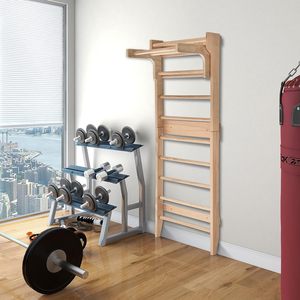 Patio interior de madera ecológico Jungle <span class=keywords><strong>Gym</strong></span> Niños pequeños Escalera de pared sueca Gimnasio en casa para niños - Product Image 4
