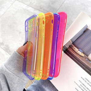 เคสโทรศัพท์ซิลิโคน TPU นิ่มสีเรืองแสง,สำหรับ <span class=keywords><strong>iPhone</strong></span> 13 12 Pro 7 8 Plus SE <span class=keywords><strong>2022</strong></span> 11 Pro XR <span class=keywords><strong>X</strong></span> XS Max ฝาหลังใส Funda - Product Image 5