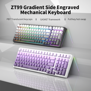 สำหรับ ZT104 คีย์บอร์ดเกมมิ่งแบบมีสายขนาดเต็ม 104 ปุ่ม สวิตช์สีเงิน ไฟ RGB สำหรับแล็ปท็อป/เดสก์ท็อป พอร์ต USB ขายส่ง - Product Image 3