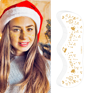 Christmas Glitter Temporary <b>Tattoo</b> Sticker Gold Freckle Waterproof Face Makeup Patch for Holiday Party Festival Use - Product Image 2