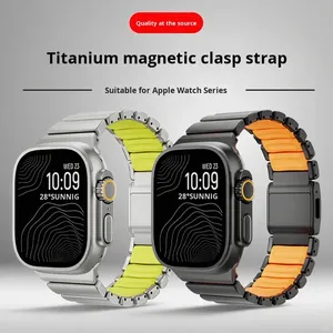 Correa de Reloj de Silicona y Titanio al por Mayor de Fábrica para Apple Watch S10 11 46mm Ultra 49mm SE 44mm, Correa Deportiva Magnética - Product Image 6