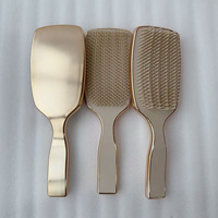 Brosse démêlante professionnelle populaire en chrome doré électroplaqué pour soins capillaires, personnalisable avec logo sur mesure