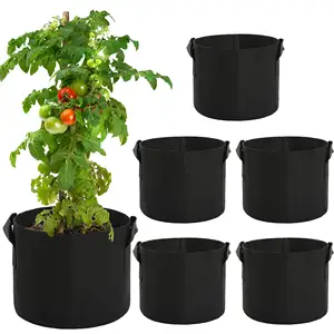 Vegetable Grow Bags 3 5 7 10 20 30 50 Gallon Fabric Grow Bag Durable Nylon Material Non Woven Felt Fabric Plant Grow Bags