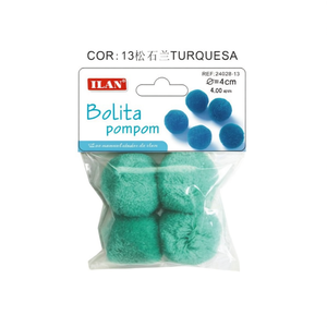 Pompon Iln Bolita 4.0 Cm Turchese per Forniture Artigianali - Product Image 2