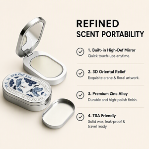Parfum solide compact HKH à couvercle rabattable pour le bureau, les trajets quotidiens, les voyages et les escapades de week-end – Baume parfumé facile à transporter – Fabricant - Product Image 2
