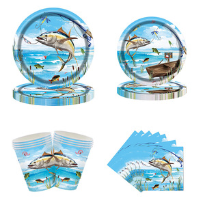 Servilletas de Papel Cuadradas con Temática de Pesca, 40-60 Piezas, Decoraciones de Cumpleaños, Impresión Digital Ecológica - Product Image 5