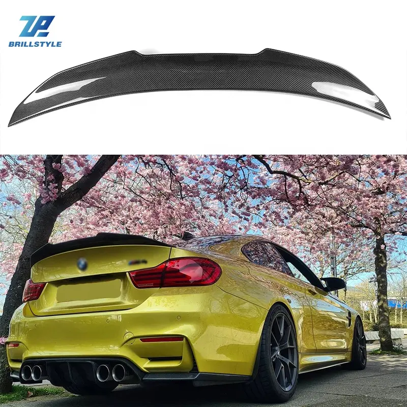 Cánh Gió Phía Sau Bằng Sợi Carbon Thật Phong Cách PSM Cho BMW M4 F82 Coupe 2014 + Phụ Kiện Điều Chỉnh Xe Hơi