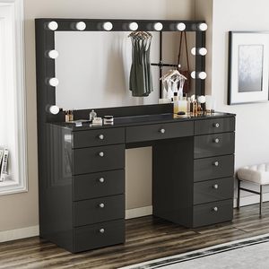 Tocador Moderno con Espejo y Cajones 2026, Escritorio <span class=keywords><strong>de</strong></span> Maquillaje para Dormitorio <span class=keywords><strong>de</strong></span> <span class=keywords><strong>Niñas</strong></span>, Mesa <span class=keywords><strong>de</strong></span> Tocador <span class=keywords><strong>de</strong></span> Madera - Product Image 1