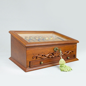 Cigar Display Cabinet Hot Selling Wholesale Spanish Cedar Wood Gift Cigar Display Cabinet Box With Cigar Accessories