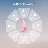 Chaussettes de compression respirantes à logo personnalisé, dégradé de couleurs, hauteur genou, pour le printemps, le sport, le yoga, le cyclisme, la randonnée, le basketball