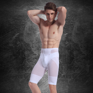 Bóxer de malla con Control de barriga para hombre, ropa interior masculina de cintura alta, moldeador de cuerpo - Product Image 4