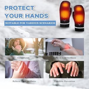 MKEFMEI Gants chauffants USB sans doigts pour hommes femmes mitaines de travail chaudes d'hiver couverture complète/demi-mains sans batterie snowboard - Product Image 4