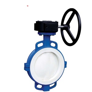 Corps <span class=keywords><strong>et</strong></span> <span class=keywords><strong>disque</strong></span> de type fendu de matériel de la vanne papillon WCB de gaufrette doublés par PTFE avec le PTFE - Product Image 1