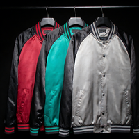 Blouson de basket universitaire personnalisé avec logo, style décontracté, en satin, coupe bomber pour homme, design color block, grande taille, fin et imperméable au vent