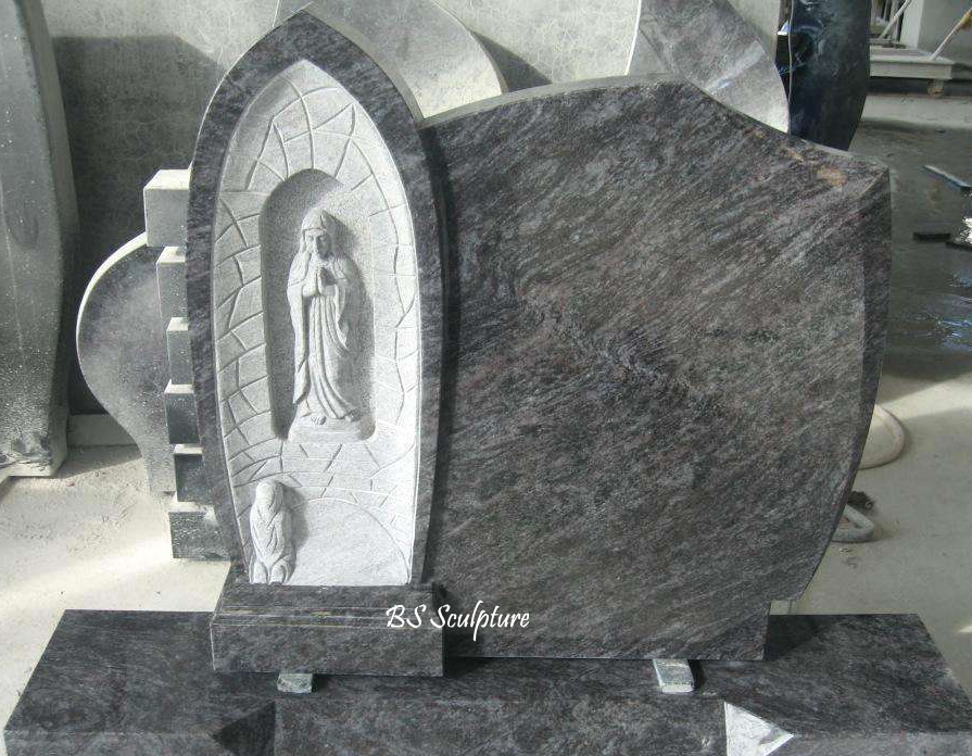 luxurious granite virgin mary statue tombstone gravestone monument sculpture