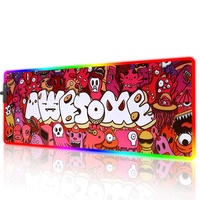 Tapis de souris LED RGB personnalisé avec sublimation, protection de bureau pour joueurs, tapis de souris RGB