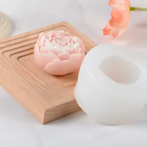 수제 3D 장미 꽃 액세서리 석고 향기 비누 및 케이크 도구 발렌타인 데이를위한 실리콘 몰드