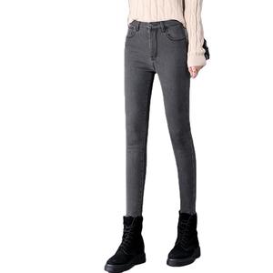 Pantalones Vaqueros Ajustados de Terciopelo Grueso <span class=keywords><strong>para</strong></span> Mujer, Cintura Alta, Cálidos, Elásticos, Casuales, Tipo Tubo, <span class=keywords><strong>para</strong></span> <span class=keywords><strong>Adolescentes</strong></span> - Product Image 3